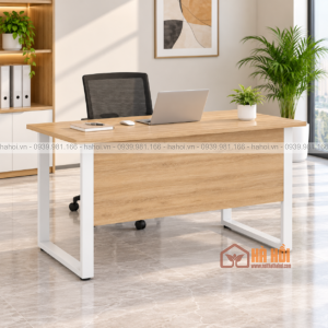 Bàn làm việc văn phòng chân sắt 1m2 có yếm BLV10