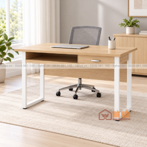 Bàn làm việc chân sắt ngăn kéo BLV12