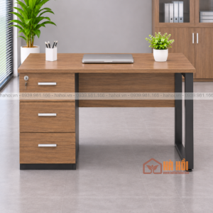 Bàn làm việc chân sắt liền hộc BLV13