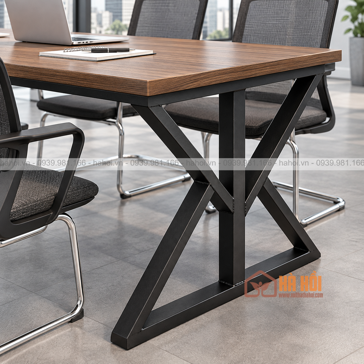 Bàn họp chân sắt 2m4 BHS10 - Ảnh 4