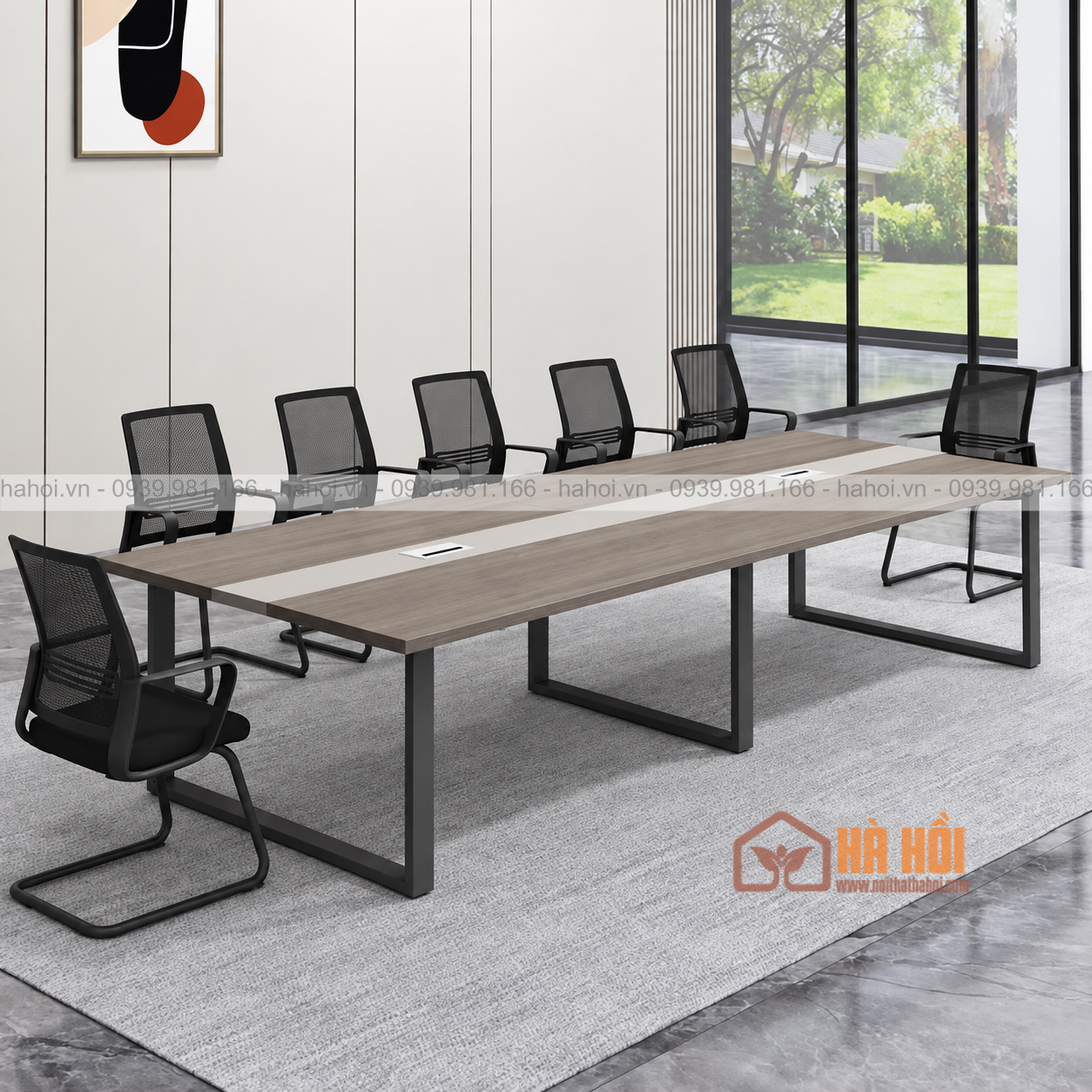 Bàn họp chân sắt 2m4 BHS11-04