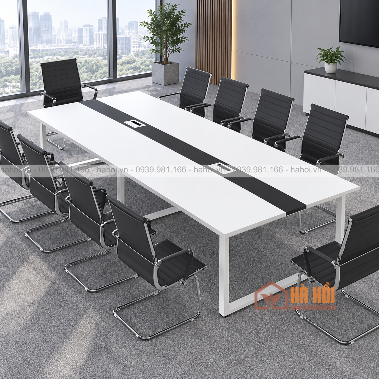 Bàn họp chân sắt 3m2 BHS9