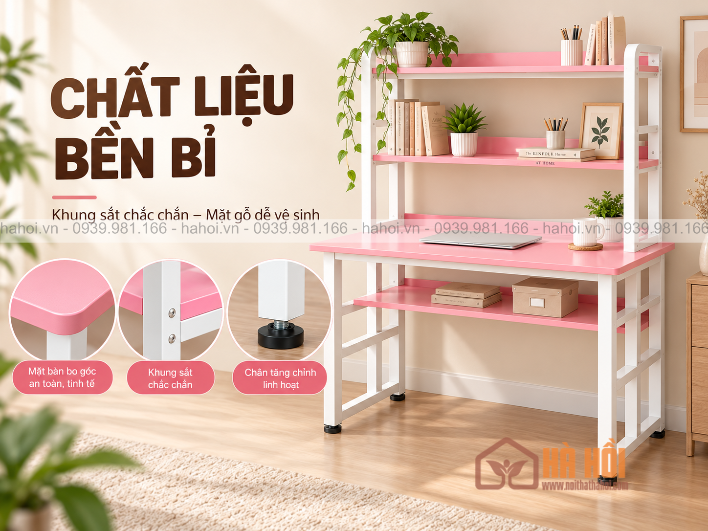 bàn liền giá sách