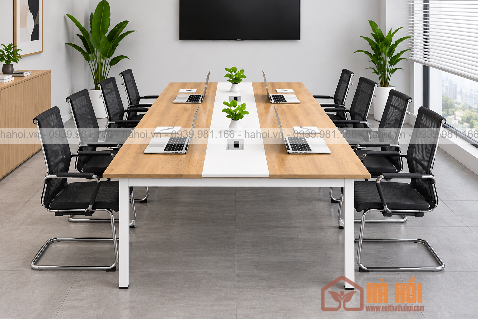 Bàn họp chân sắt 2m4 BHS8 - Ảnh 2