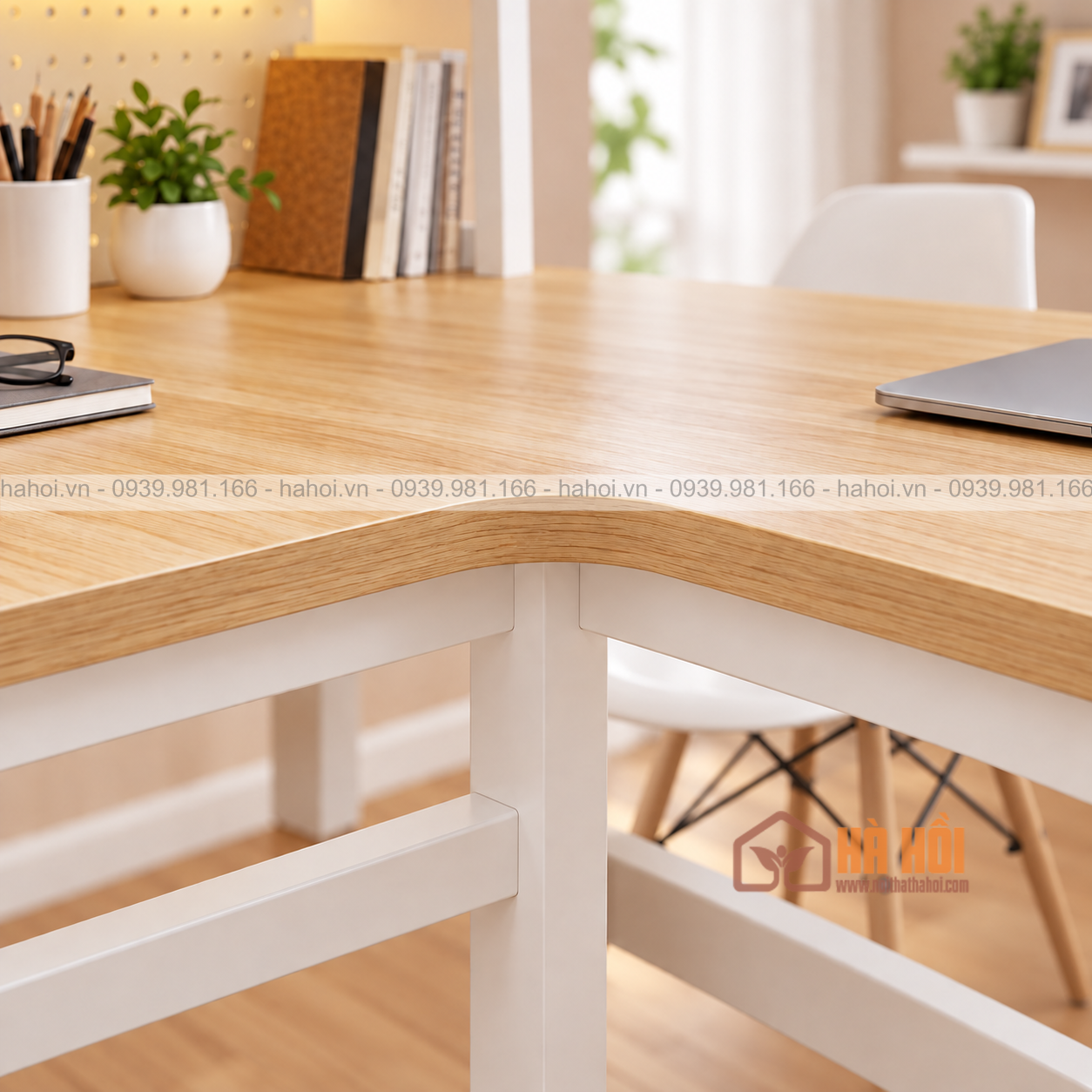bàn liền giá sách chữ L3