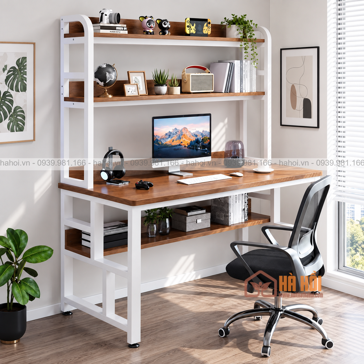 bàn liền giá sách đẹp2