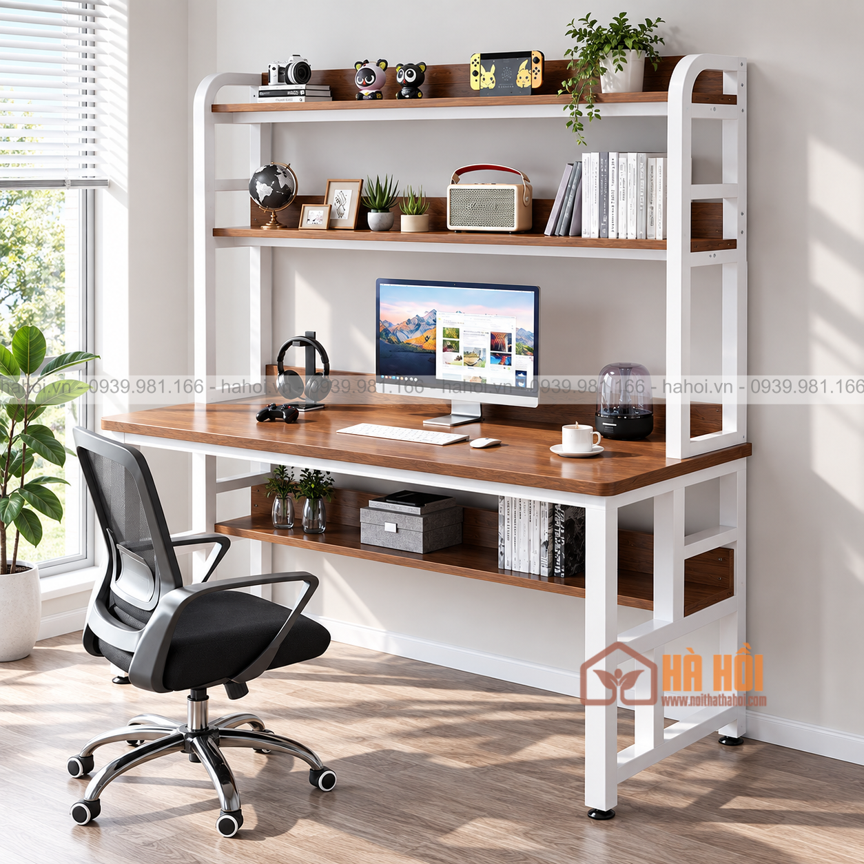 bàn liền giá sách đẹp3