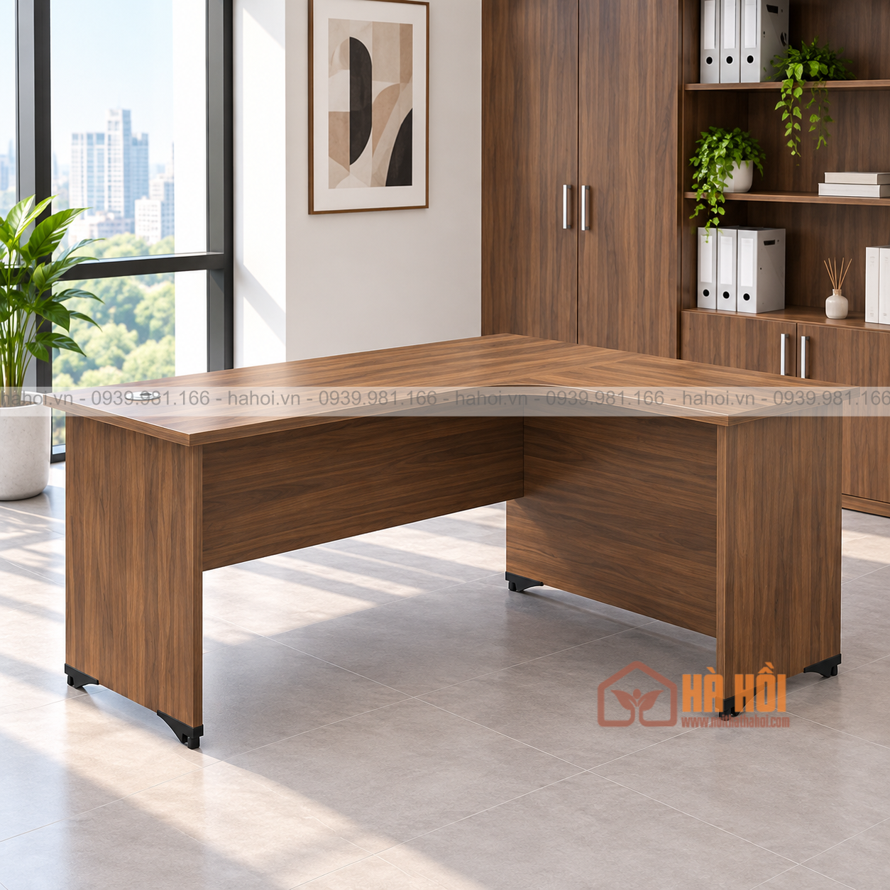 Bàn làm việc chữ L 1m4 hiện đại BVP18