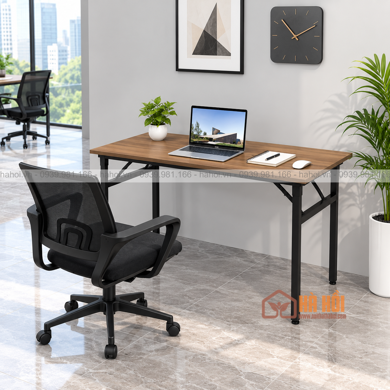 Bàn làm việc chân sắt gấp gọn 1m2 BVP23D